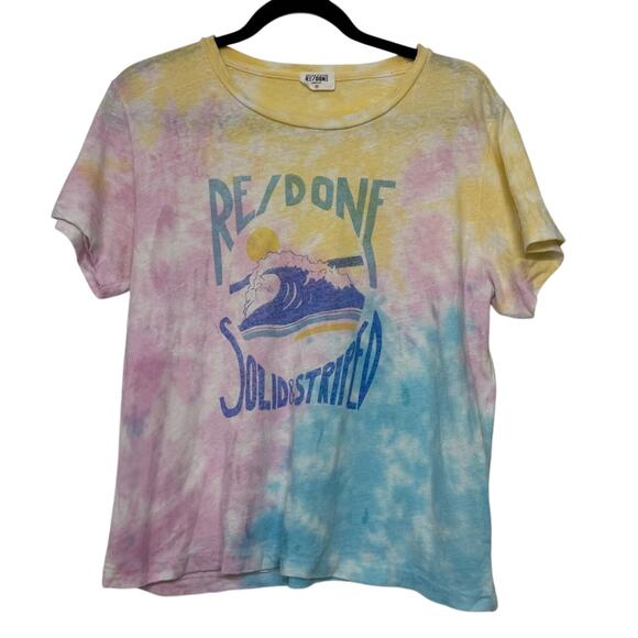 RE/DONE x Solid & Striped Venice Tie Dye Graphic Cotton Tee Womens Medium - Picture 1 of 8